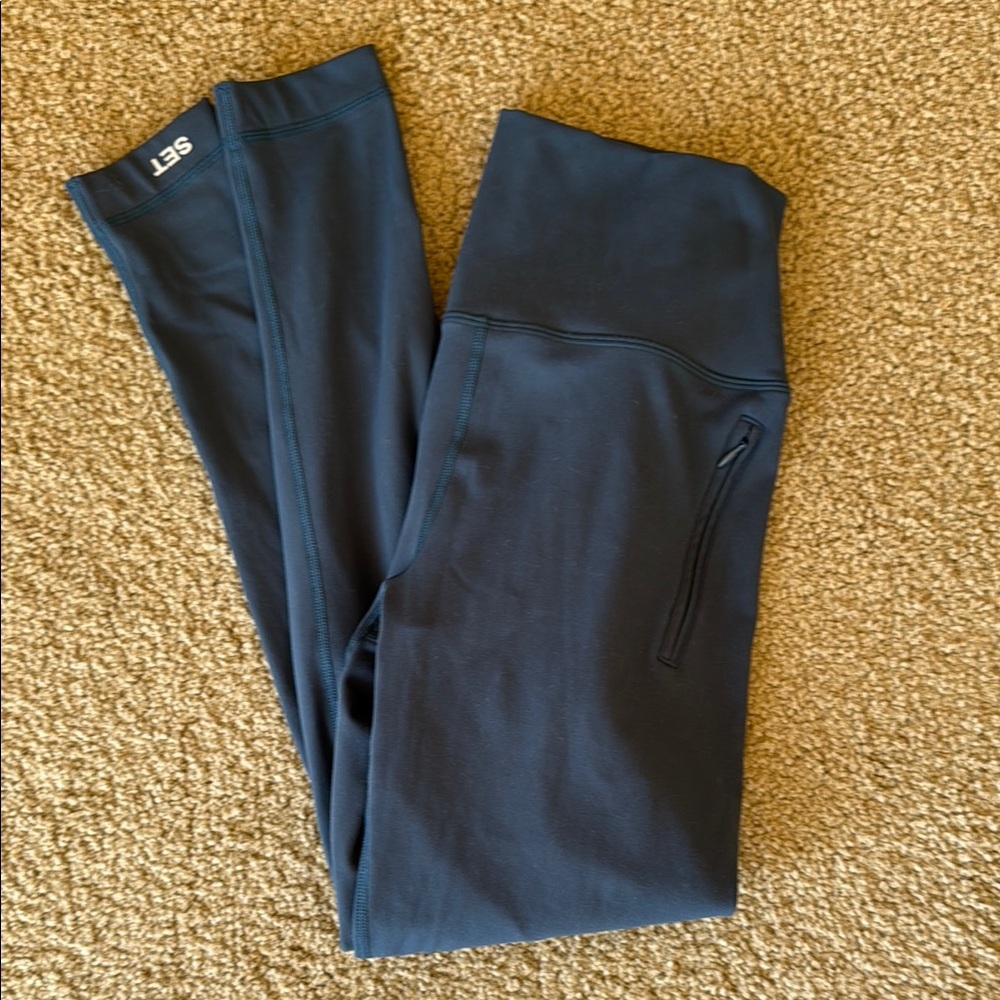 NWOT SET ACTIVE Los Angeles Angeles side zip teal Luxe form legging